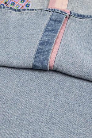 Concert Outfit Embroidered Patch Denim Shirt