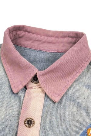 Concert Outfit Embroidered Patch Denim Shirt