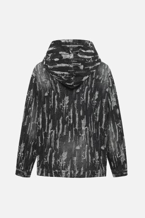 Concert Outfit Embroidered Washed Denim Hoodie