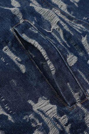 Concert Outfit Embroidered Washed Denim Hoodie