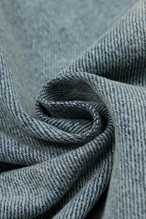 Concert Outfit Embroidered Washed Distressed Denim Hoodie