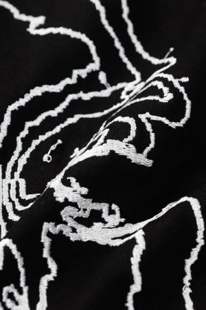 Concert Outfit Embroidery Abstract Face Tee