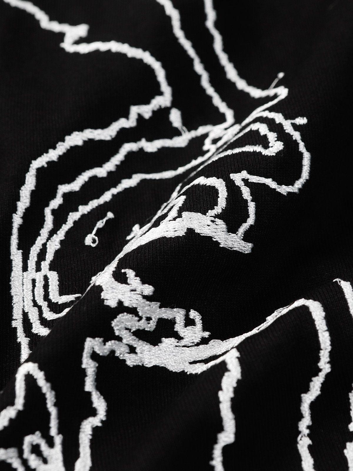 Concert Outfit Embroidery Abstract Face Tee Concert Outfit Embroidery Abstract Face Tee