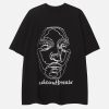 Concert Outfit Embroidery Abstract Face Tee