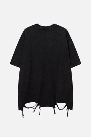 Concert Outfit Embroidery Distressed Star Washed Tee