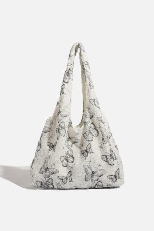 Concert Outfit Embroidery Lace Butterfly Tote Bag