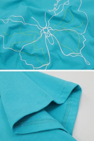 Concert Outfit Embroidery Line Butterfly Tee