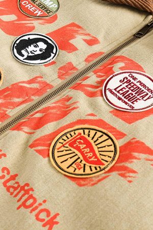 Concert Outfit Embroidery Patchwork Print Stand Collar Quilted Barn Jacket