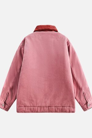 Concert Outfit Embroidery Patchwork Print Stand Collar Quilted Barn Jacket