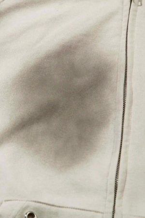 Concert Outfit Embroidery Spots Zip-Up Hoodie