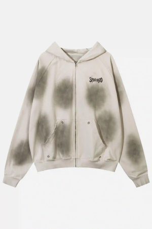 Concert Outfit Embroidery Spots Zip-Up Hoodie