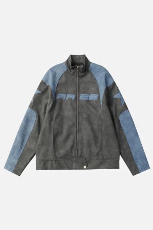 Concert Outfit Embroidery Star Cropped Racing Jacket