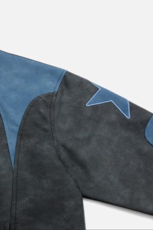 Concert Outfit Embroidery Star Cropped Racing Jacket