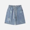 Concert Outfit Embroidery Star Washed Jorts