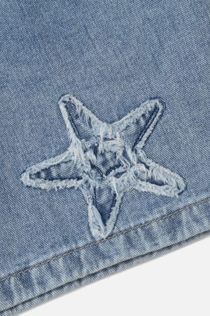Concert Outfit Embroidery Star Washed Jorts