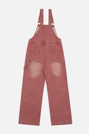 Concert Outfit Embroidery Star Washed Overalls