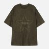 Concert Outfit Embroidery Thorns Star Print Tee