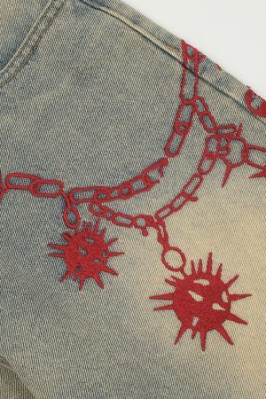 Concert Outfit Embroidery Washed Jeans