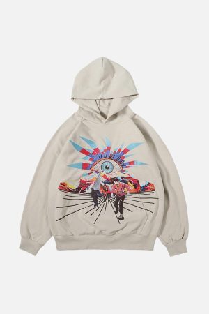 Concert Outfit Evil Eye Embroidered Hoodie
