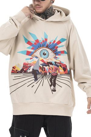Concert Outfit Evil Eye Embroidered Hoodie