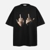 Concert Outfit Expressive Hands Bold Gesture Graphic Tee