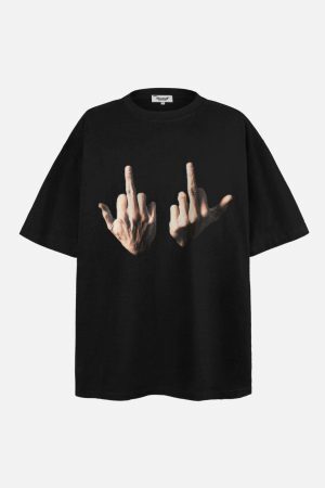 Concert Outfit Expressive Hands Bold Gesture Graphic Tee