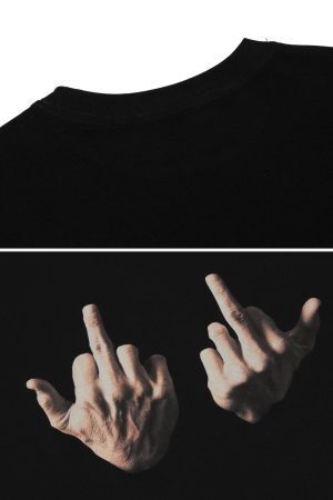 Concert Outfit Expressive Hands Bold Gesture Graphic Tee