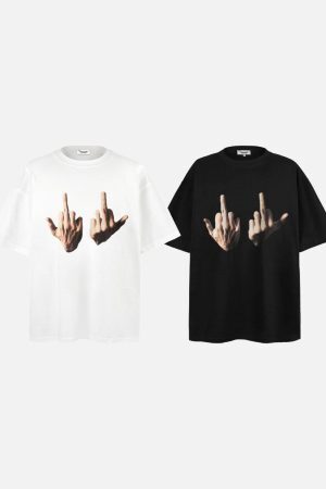Concert Outfit Expressive Hands Bold Gesture Graphic Tee