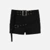 Concert Outfit Eyelet Solid Color Shorts