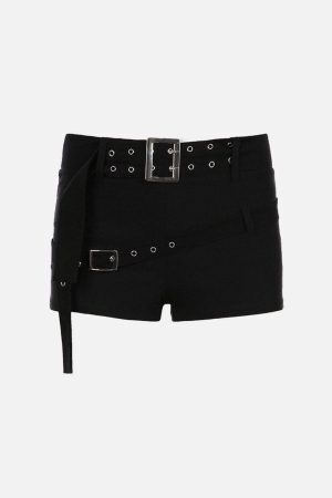 Concert Outfit Eyelet Solid Color Shorts