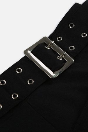 Concert Outfit Eyelet Solid Color Shorts