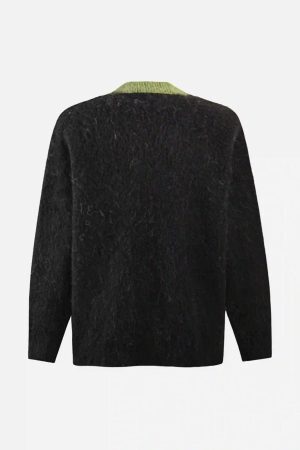 Concert Outfit Facial Pattern Mohair Sweater