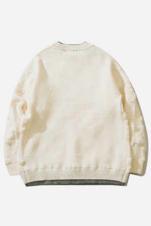 Concert Outfit Fake Two 3D Star Graphics Sweater