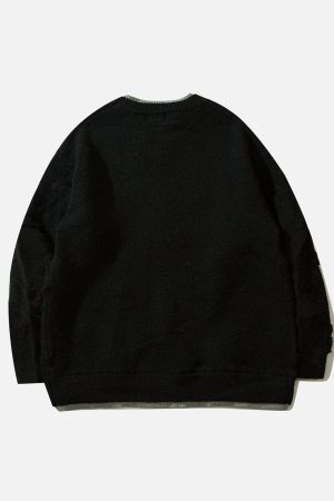 Concert Outfit Fake Two 3D Star Graphics Sweater