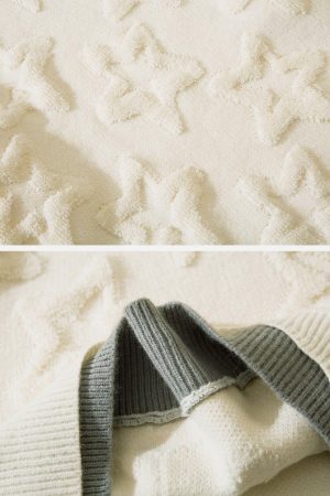 Concert Outfit Fake Two 3D Star Graphics Sweater