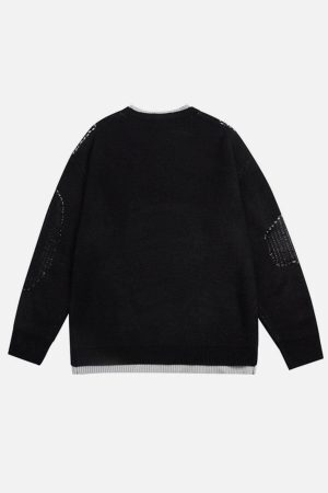 Concert Outfit Fake Two Breakage Design Sweater