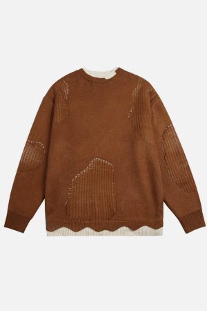 Concert Outfit Fake Two Breakage Design Sweater