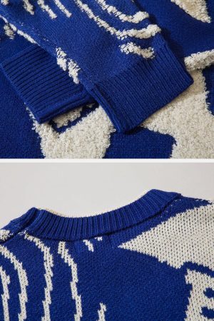 Concert Outfit Fake-Two Flocking Patchwork Sweater