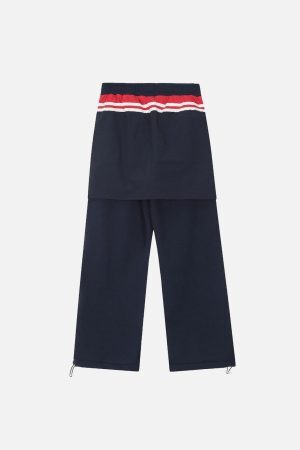 Concert Outfit Fake Two-Piece Drawstring Sweatpants