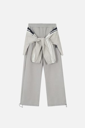 Concert Outfit Fake Two-Piece Drawstring Sweatpants
