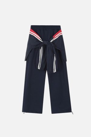 Concert Outfit Fake Two-Piece Drawstring Sweatpants