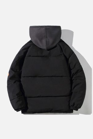 Concert Outfit Fake Two-Piece Hooded Winter Coat