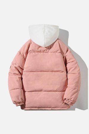 Concert Outfit Fake Two-Piece Hooded Winter Coat