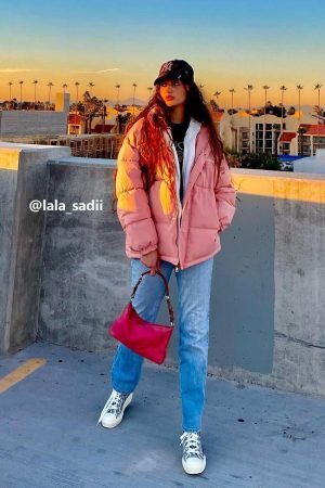 Concert Outfit Fake Two-Piece Hooded Winter Coat