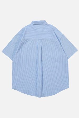 Concert Outfit Fake Two Pieces Patchwork Short Sleeve Shirt