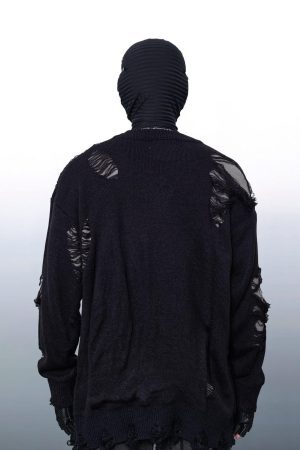 Concert Outfit Fake Two Ripped Hole Sweater