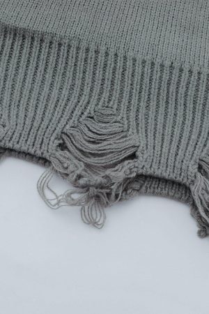 Concert Outfit Fake Two Ripped Hole Sweater