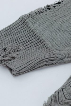 Concert Outfit Fake Two Ripped Hole Sweater