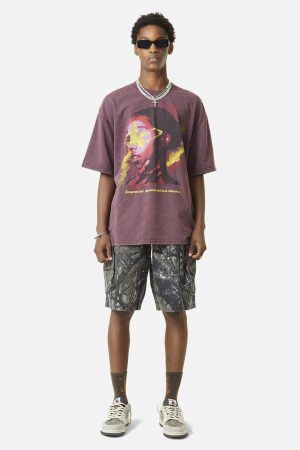 Concert Outfit Fallen Leaf Camouflage Pocket Workwear Shorts