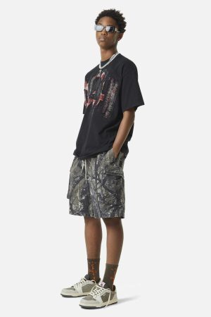 Concert Outfit Fallen Leaf Camouflage Pocket Workwear Shorts